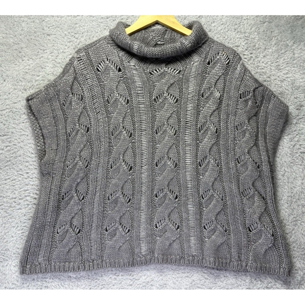 Eileen Fisher Cable Knit Cashmere Silk Mohair Sweater Short Slv Quiet Luxury S/M - Picture 3 of 8
